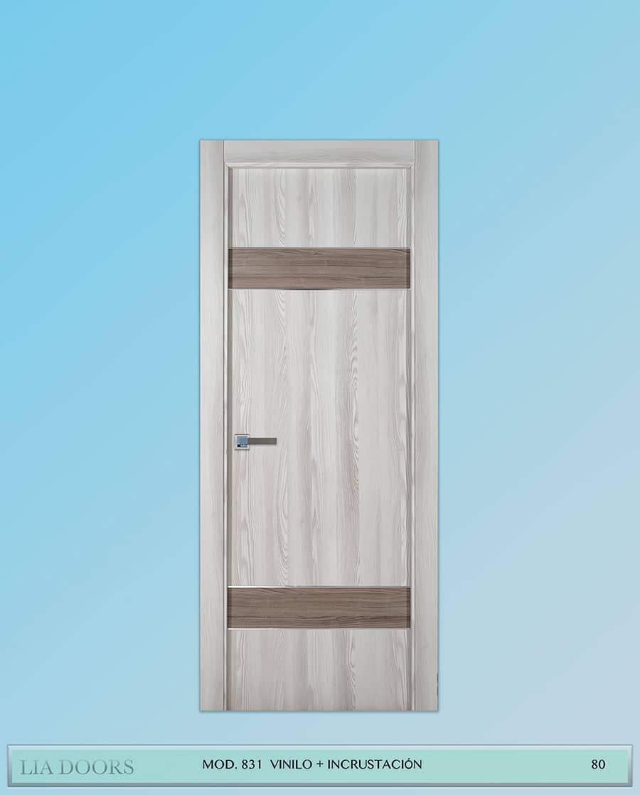 Puerta de Vinilo en block Ciega BL Modelo 831 (Incrustación de Aluminio)