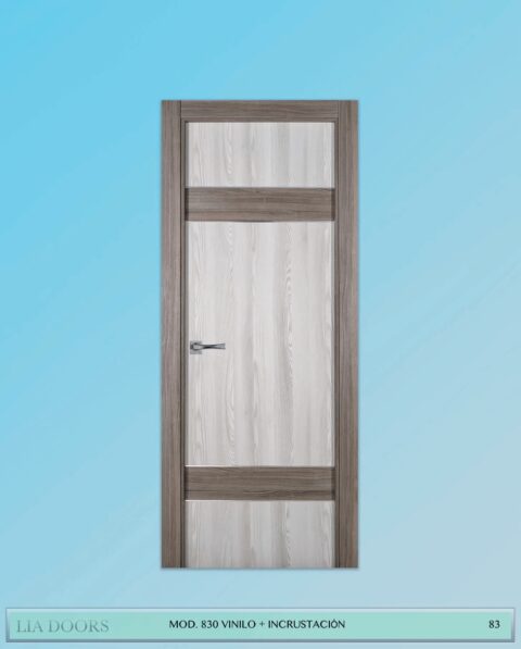 Puerta de Vinilo en block Ciega BL Modelo 830 (Incrustación de Aluminio)