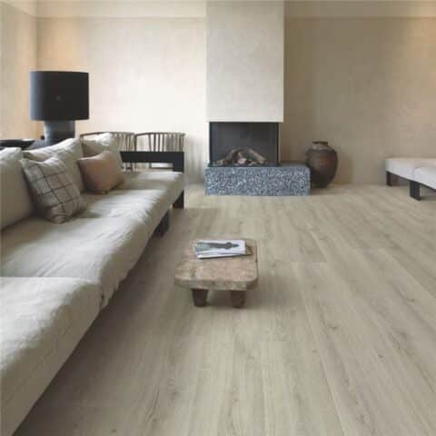Suelo Vinílico Quick Step Alpha Vinyl Medium Planks Botánico Gris AVMP40237
