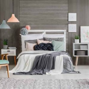 Revestimiento de pared Grey Oak V-LINE Panel acústico 3D